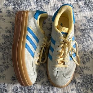 Adidas Yellow and Blue Gazelles